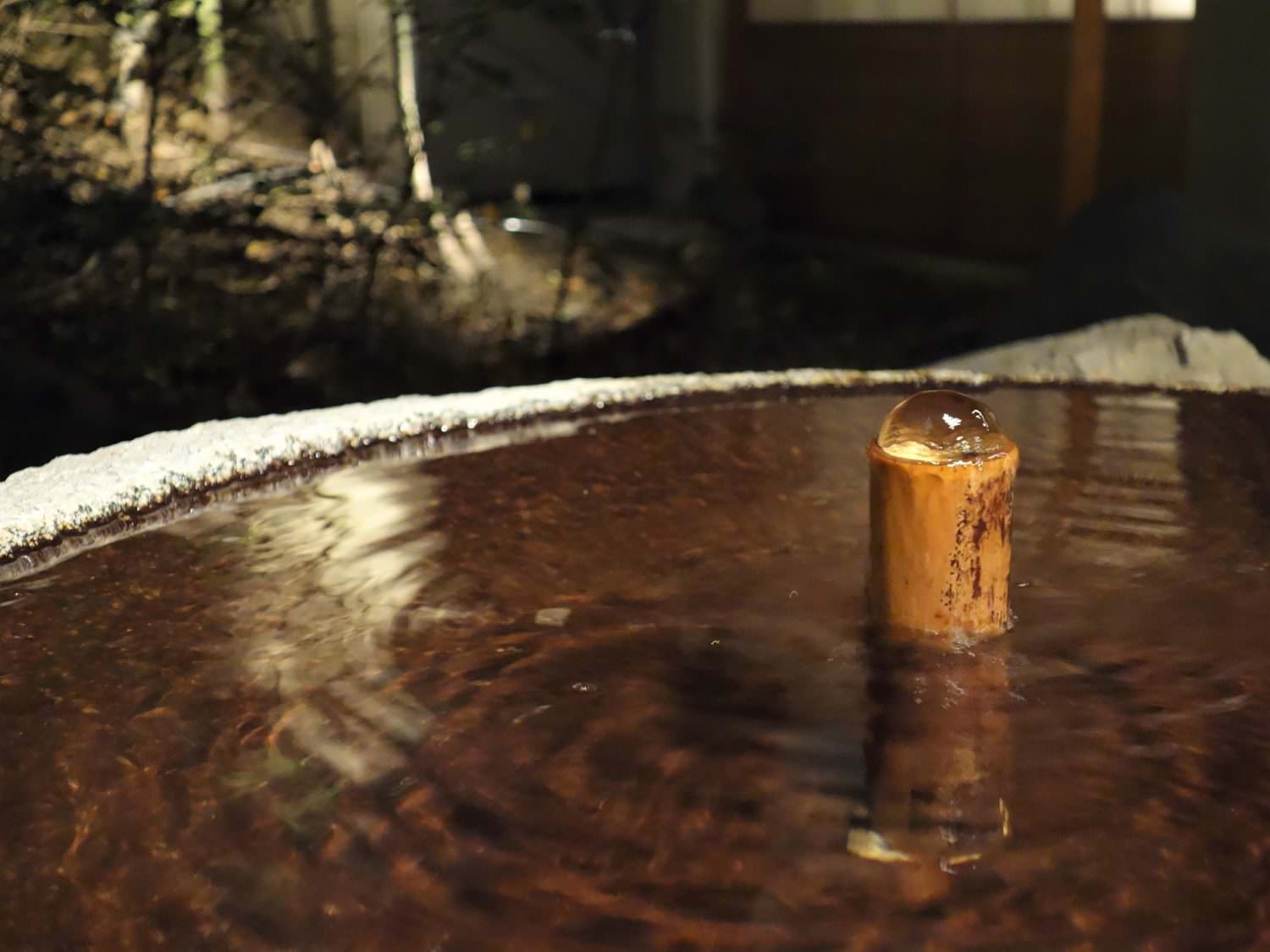 A little fountain where hot water is coming out