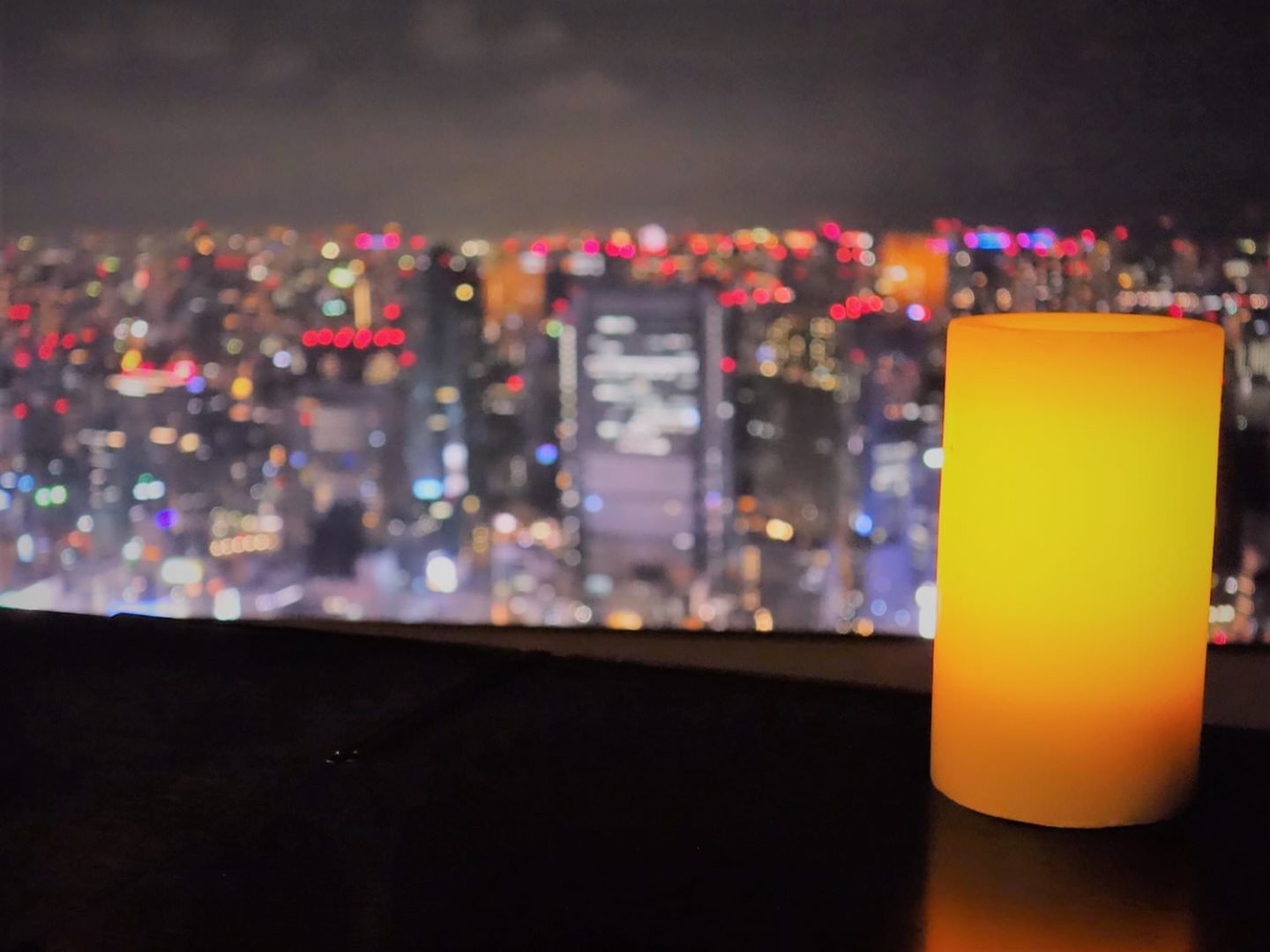 Tokyo night view outside the window