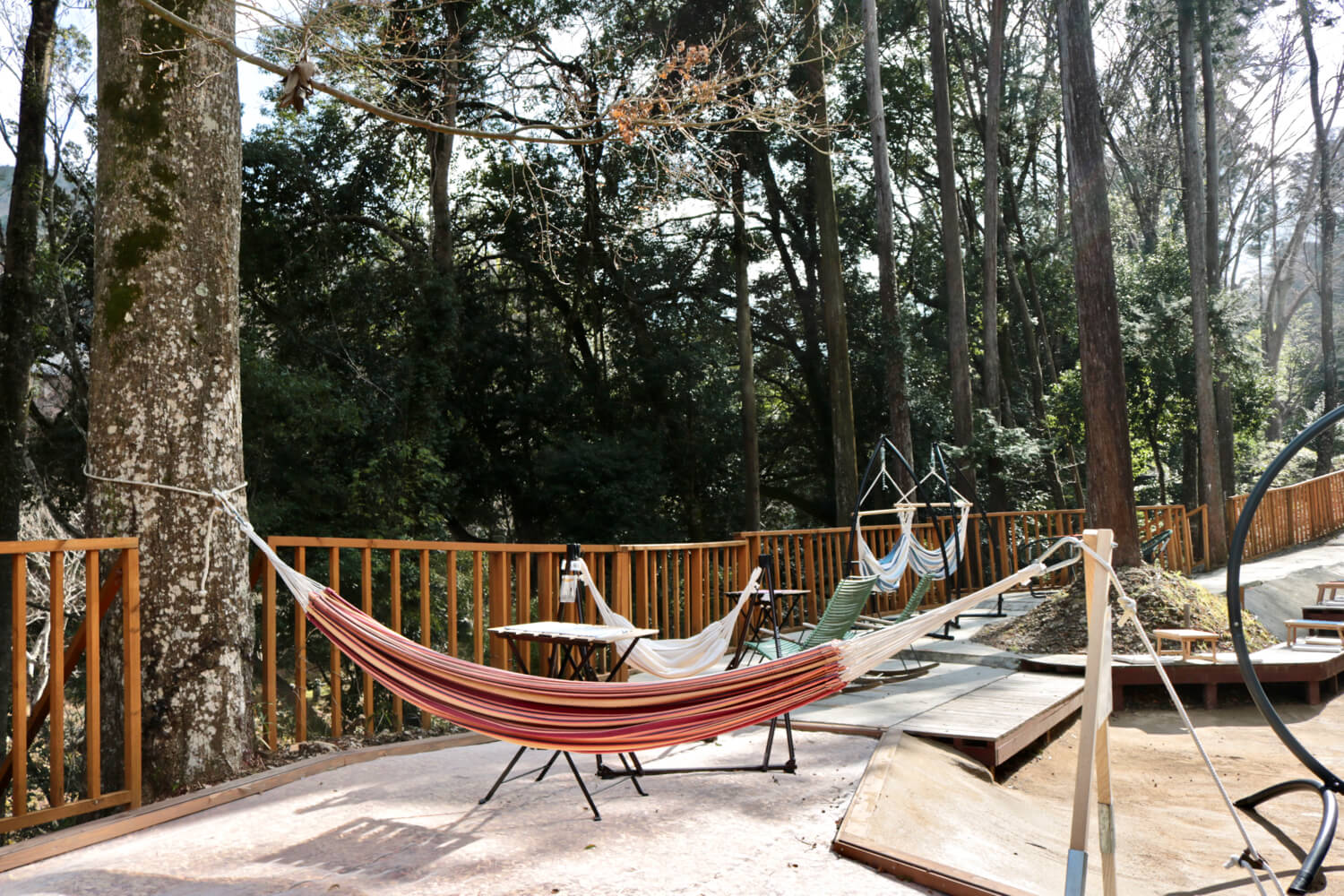 Hammocks at Outdoor Cafe MadoroMi