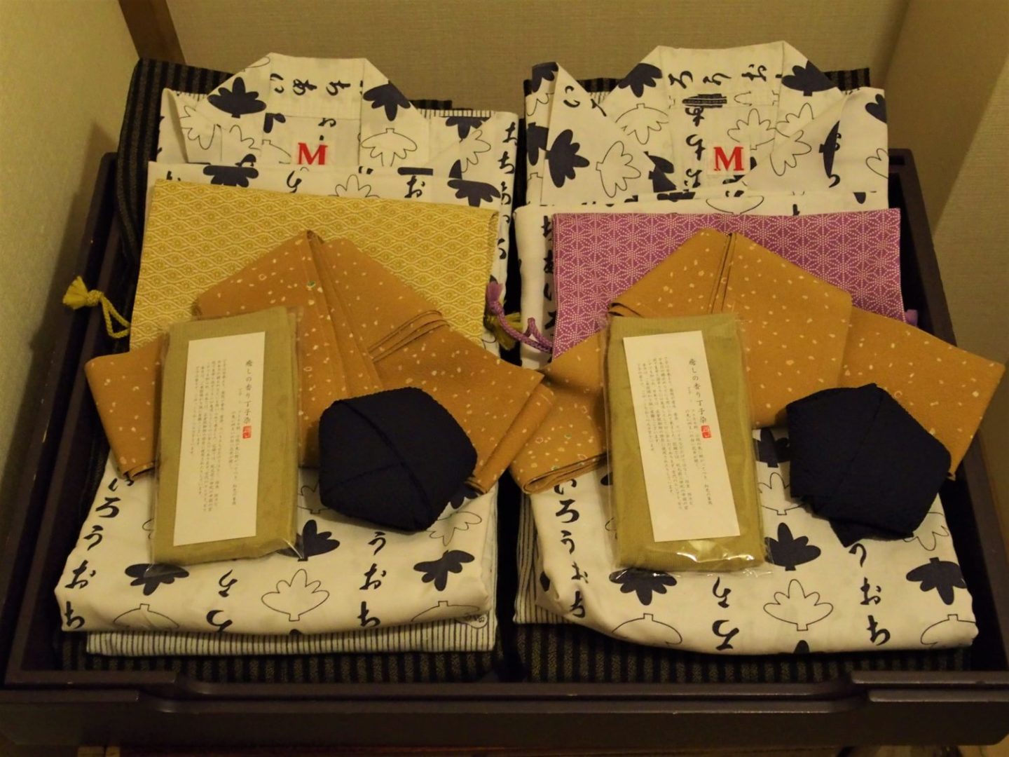 Yukata placed inside a room at Ochiairo Murakami