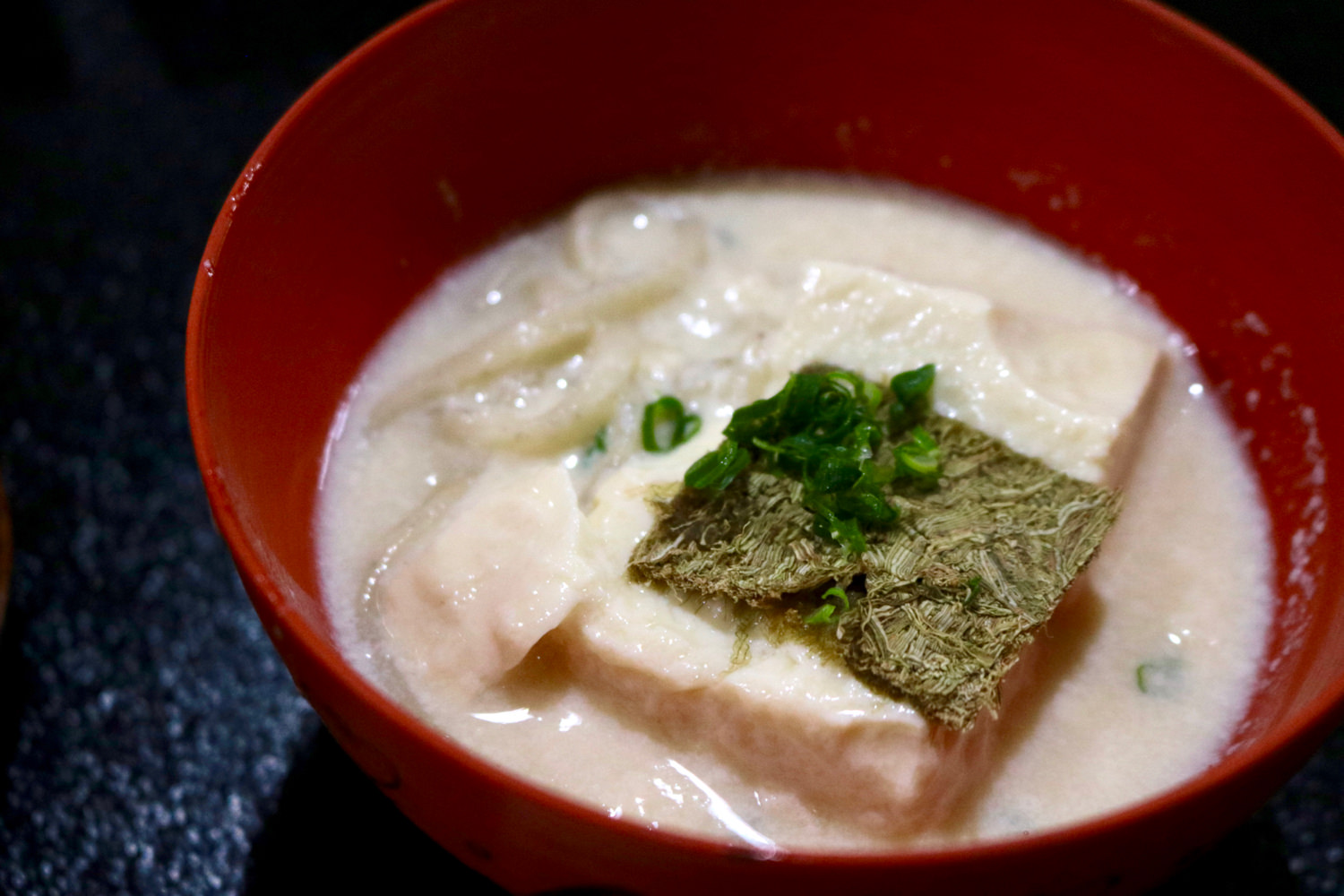 Soy milk udon noodles