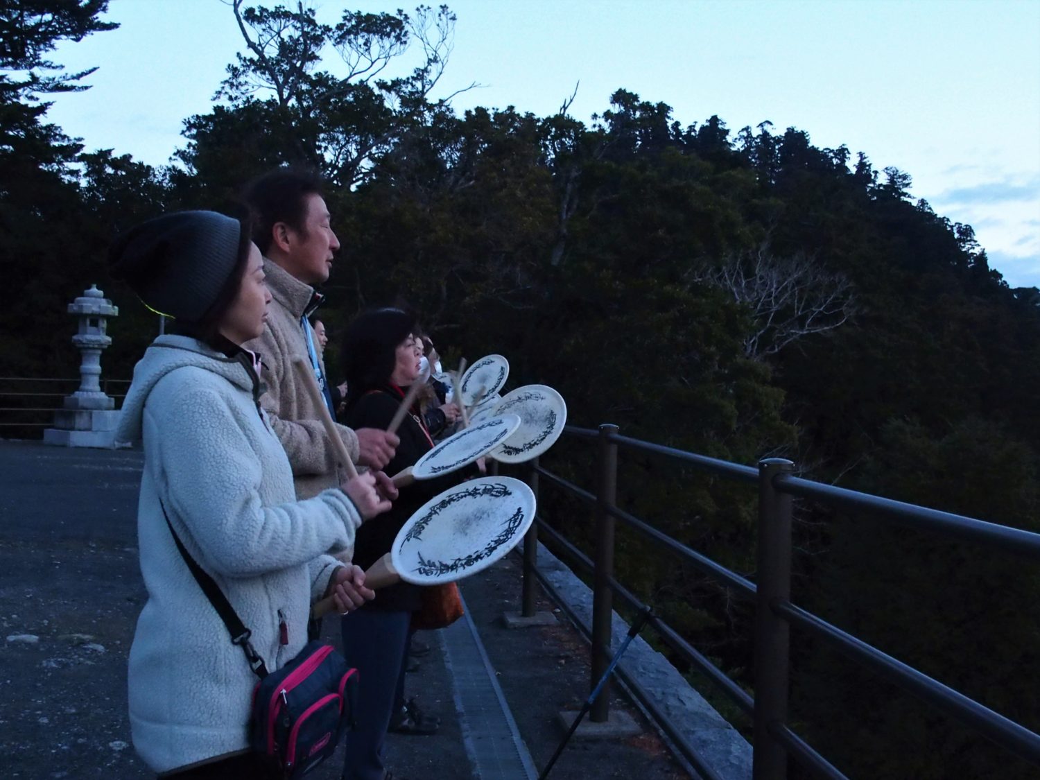 Chanting Odaimoku at Asahi-Ga-Mori (Sunrise Woods)