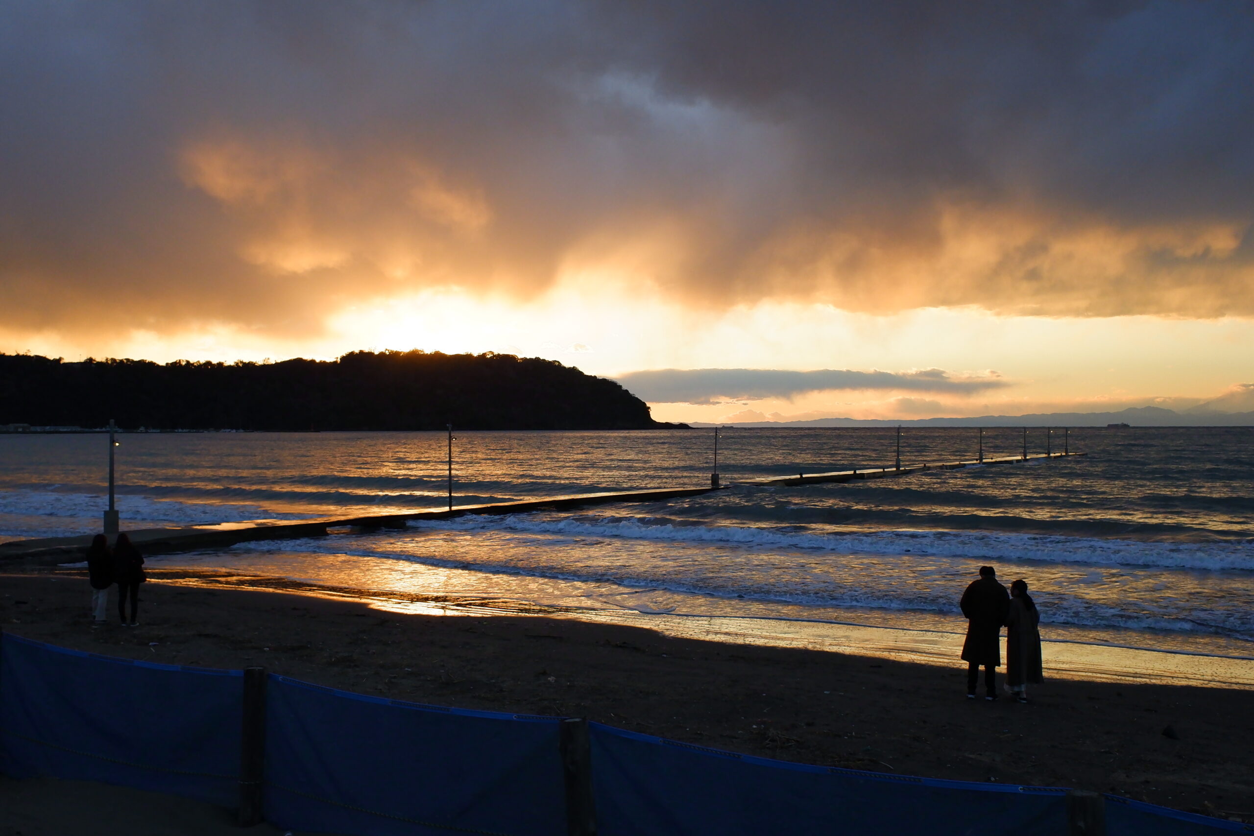 Haraoka Pier (Okamoto Pier) during sunset hours