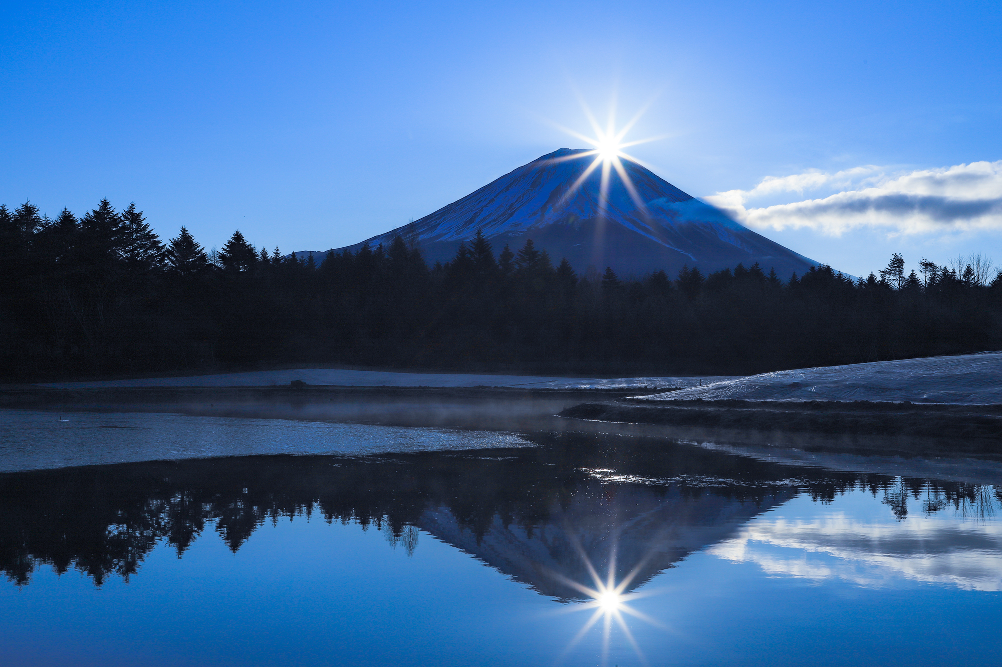 富士本栖湖リゾートのダブルダイヤモンド富士